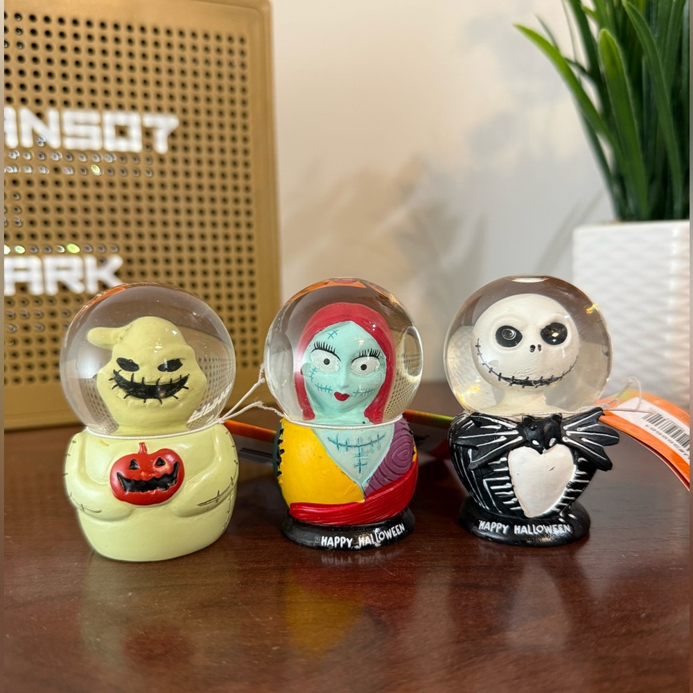 New Nightmare Before Christmas Mini Snow Globe,Jack,Sally and Oogey Bogey Bundle